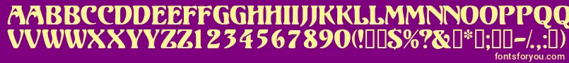 Volutedisplaycapsssk Font – Yellow Fonts on Purple Background