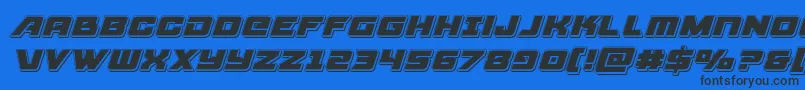 Aircruiserpunchital Font – Black Fonts on Blue Background