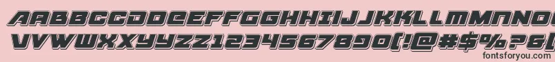 Czcionka Aircruiserpunchital – czarne czcionki na różowym tle