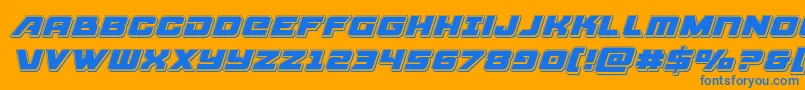 Więcej informacji o czcionce Aircruiserpunchital Czcionka Aircruiserpunchital – niebieskie czcionki na pomarańczowym tle
