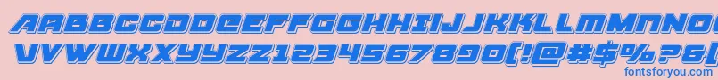 Więcej informacji o czcionce Aircruiserpunchital Czcionka Aircruiserpunchital – niebieskie czcionki na różowym tle