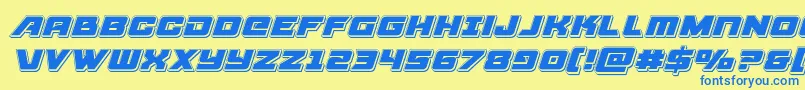 Czcionka Aircruiserpunchital – niebieskie czcionki na żółtym tle