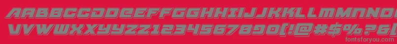 Aircruiserpunchital Font – Gray Fonts on Red Background