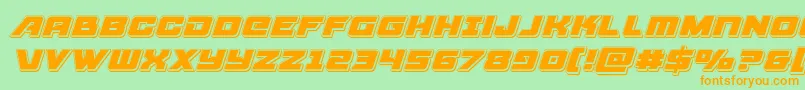 Więcej informacji o czcionce Aircruiserpunchital Czcionka Aircruiserpunchital – pomarańczowe czcionki na zielonym tle