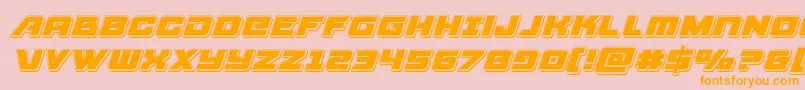 Więcej informacji o czcionce Aircruiserpunchital Czcionka Aircruiserpunchital – pomarańczowe czcionki na różowym tle