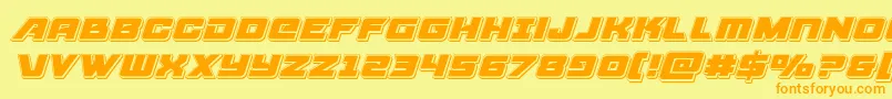 フォントAircruiserpunchital – オレンジの文字が黄色の背景にあります。