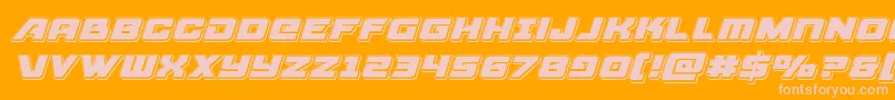More about Aircruiserpunchital Font Aircruiserpunchital Font – Pink Fonts on Orange Background