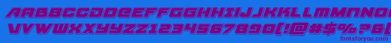 Aircruiserpunchital-Schriftart – Violette Schriften auf blauem Hintergrund