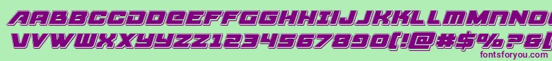 Aircruiserpunchital Font – Purple Fonts on Green Background