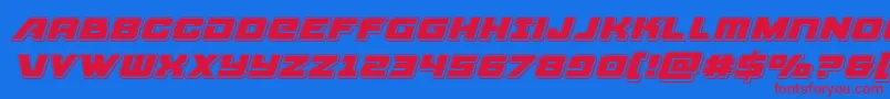 Aircruiserpunchital Font – Red Fonts on Blue Background
