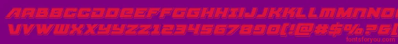 Aircruiserpunchital-fontti – punaiset fontit violetilla taustalla