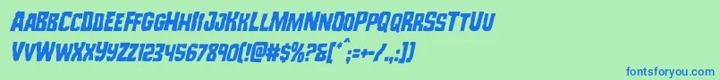Czcionka Monsterhuntercondital – niebieskie czcionki na zielonym tle