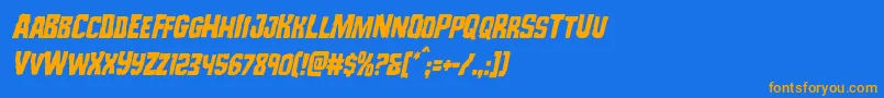Monsterhuntercondital Font – Orange Fonts on Blue Background