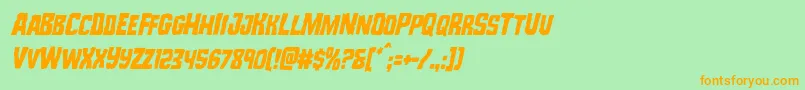 Шрифт Monsterhuntercondital – оранжевые шрифты на зелёном фоне