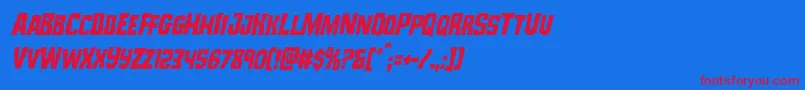 Шрифт Monsterhuntercondital – красные шрифты на синем фоне