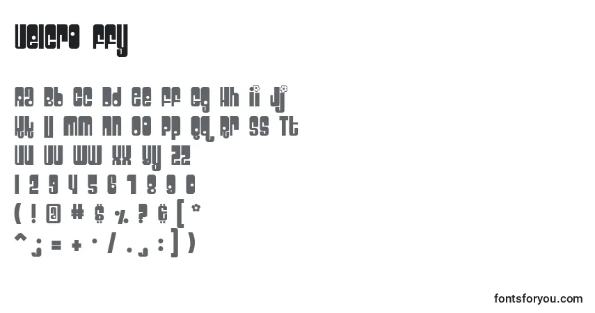 Schriftart Velcro ffy – Alphabet, Zahlen, spezielle Symbole