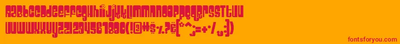 フォントVelcro ffy – オレンジの背景に赤い文字