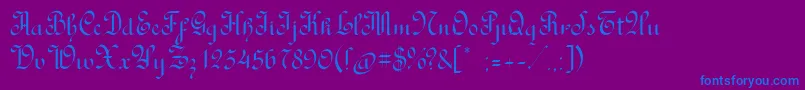 RondoAncientone Font – Blue Fonts on Purple Background