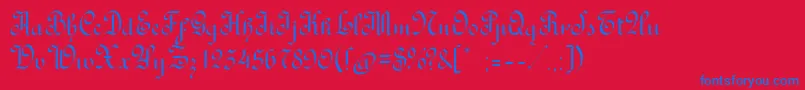 RondoAncientone Font – Blue Fonts on Red Background