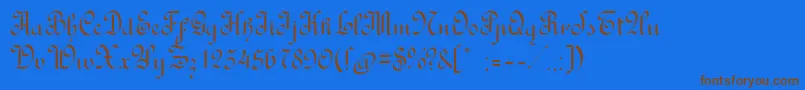 RondoAncientone Font – Brown Fonts on Blue Background