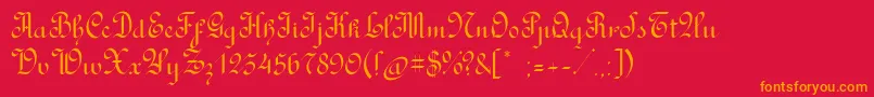 RondoAncientone Font – Orange Fonts on Red Background