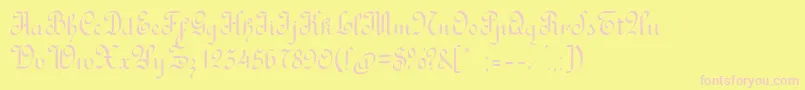 RondoAncientone Font – Pink Fonts on Yellow Background