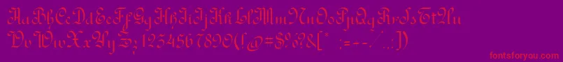 RondoAncientone-Schriftart – Rote Schriften auf violettem Hintergrund