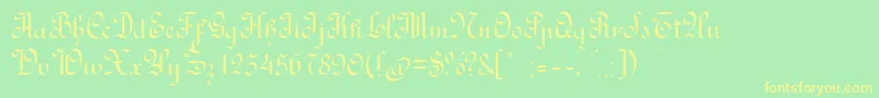 RondoAncientone-Schriftart – Gelbe Schriften auf grünem Hintergrund