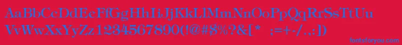 DormeuaThin Font – Blue Fonts on Red Background