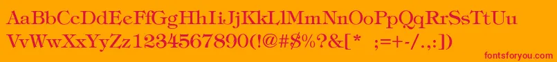DormeuaThin Font – Red Fonts on Orange Background