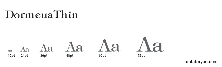 Размеры шрифта DormeuaThin