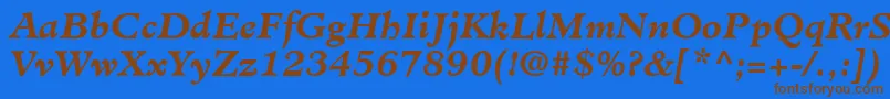 MinisterLtBoldItalic Font – Brown Fonts on Blue Background