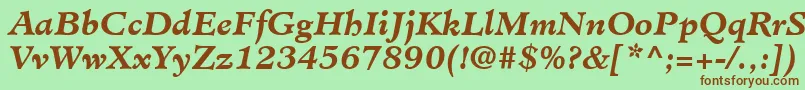 MinisterLtBoldItalic Font – Brown Fonts on Green Background