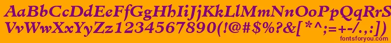 MinisterLtBoldItalic Font – Purple Fonts on Orange Background