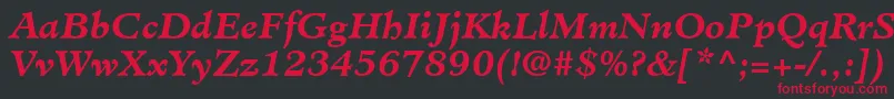 MinisterLtBoldItalic Font – Red Fonts on Black Background