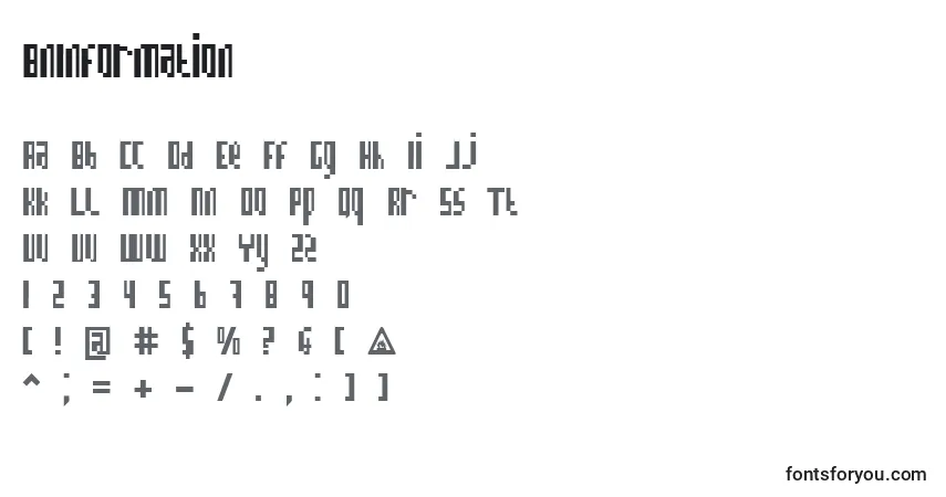 Шрифт BnInformation – алфавит, цифры, специальные символы