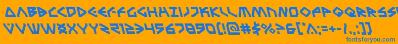 Terrafirmaleft Font – Blue Fonts on Orange Background