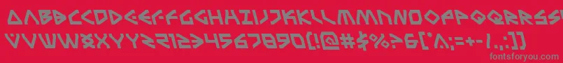 フォントTerrafirmaleft – 赤い背景に灰色の文字