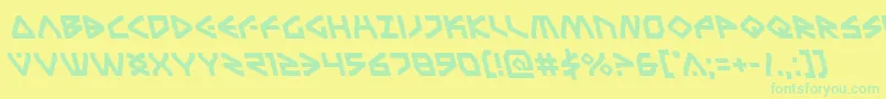 Terrafirmaleft Font – Green Fonts on Yellow Background