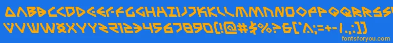 Terrafirmaleft Font – Orange Fonts on Blue Background
