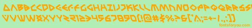 Terrafirmaleft Font – Orange Fonts on Green Background