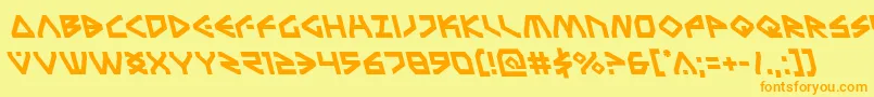 Terrafirmaleft Font – Orange Fonts on Yellow Background