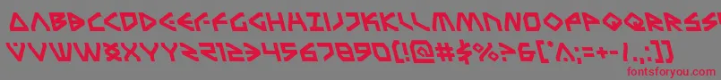 Czcionka Terrafirmaleft – czerwone czcionki na szarym tle