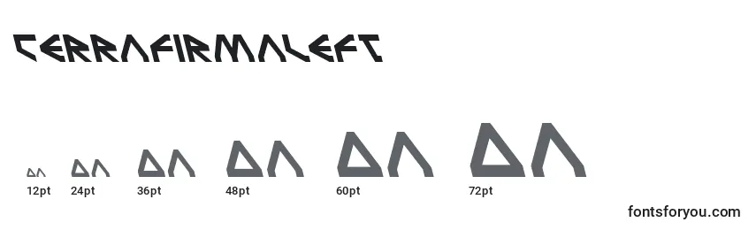 Размеры шрифта Terrafirmaleft