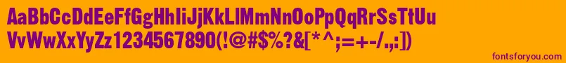 Gothicthirteenstd Font – Purple Fonts on Orange Background