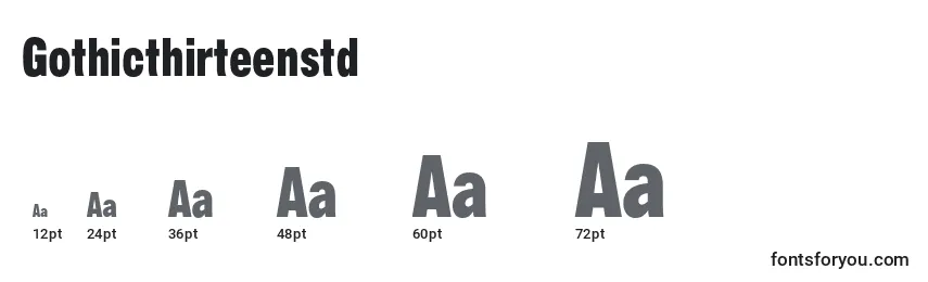 Tamanhos de fonte Gothicthirteenstd