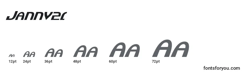 Размеры шрифта Jannv2i