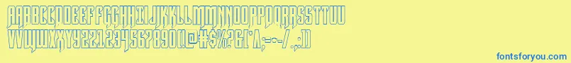 Hawkmoonshadow Font – Blue Fonts on Yellow Background