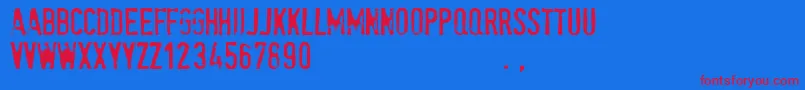Spetetrial Font – Red Fonts on Blue Background