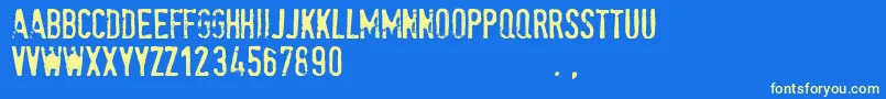 Spetetrial Font – Yellow Fonts on Blue Background